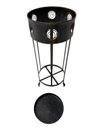 Vienna Secession Patinated Metal Umbrella Stand, 1900s